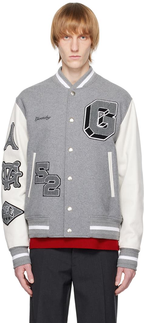 givenchy padded patch|givenchy varsity hooded jacket.